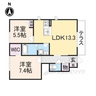 ファミールなかい【2階】の間取り