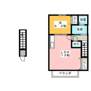 アンプルール リーブル Ciel【1階】の間取り