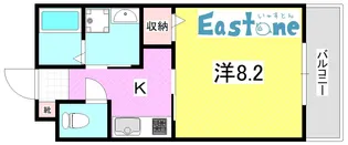 フリーディオ荒田【1階】の間取り