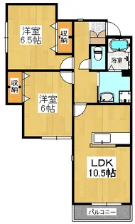 グランコート幸原【2階】の間取り