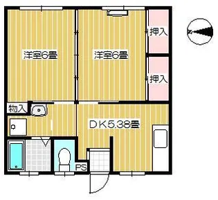 コーポムラサキノ【2階】の間取り