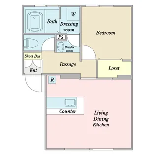 国分町ヴィラKY【4階】の間取り