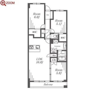 ザ・パークハウス名古屋【16階】の間取り