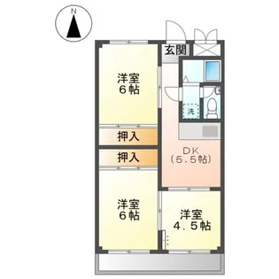 サンライフ大元【4階】の間取り