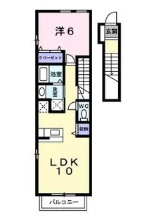 福島県郡山市富田西6【アパート】の間取り