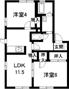 愛知県知多市寺本台2【アパート】の間取り