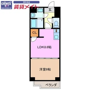 S-FORT津新町【7階】の間取り