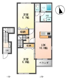 スターブルKIY【2階】の間取り