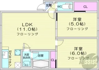 アドゥスィール2【2階】の間取り
