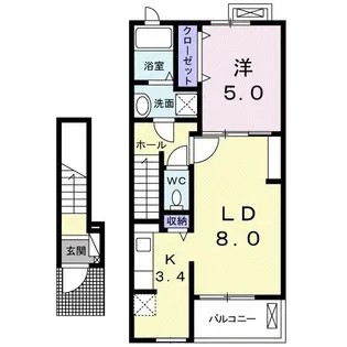 アイリス【2階】の間取り