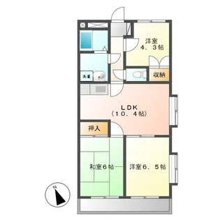 ユーミーマンション加藤C棟【2階】の間取り