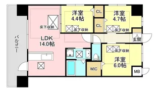 福岡県北九州市八幡東区祇園1【マンション】の間取り