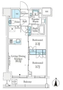 J.GRAN Court 品川西大井EAST【7階】の間取り