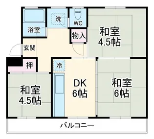 浦和下木崎住宅第二団地5号棟【4階】の間取り