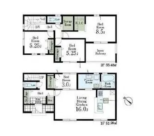 埼玉県所沢市大字中富【一戸建】の間取り
