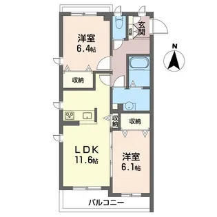 マンション鷹の巣(A)【3階】の間取り