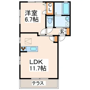 ガーデンコート【1階】の間取り