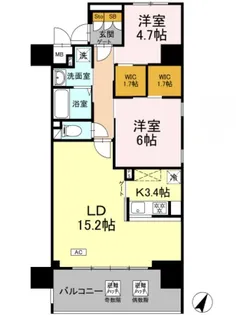 神奈川県横浜市都筑区川和町【マンション】の間取り