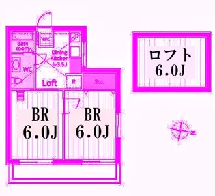 神奈川県横浜市西区浅間台【アパート】の間取り