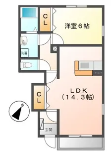 1LDKの間取り画像