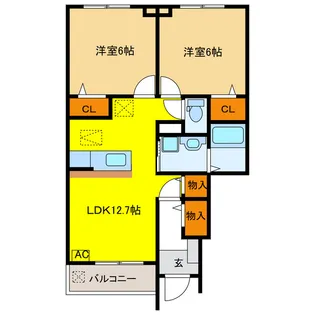 岐阜県羽島郡笠松町田代【アパート】の間取り
