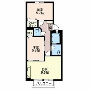 ルミエールリバーI・II・III【2階】の間取り