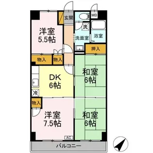 ユナイテッドマンション【5階】の間取り