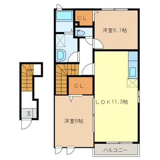 アサンテ サーナ【2階】の間取り