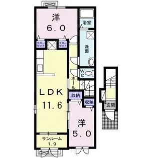 ラ ベレッツア2【2階】の間取り