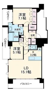 D クラディア茅ヶ崎28CS【4階】の間取り