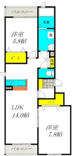 シャーメゾン桃竹【2階】の間取り