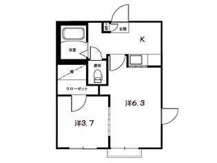 サン・ペガサス A【1階】の間取り