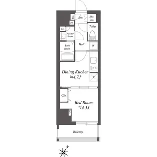 ブランシエスタ北品川【8階】の間取り