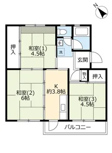 UR男山【2階】の間取り