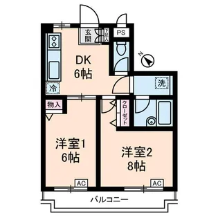 三番館竹下【3階】の間取り