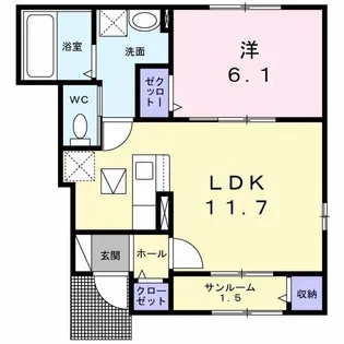 アリビオ永新A【1階】の間取り