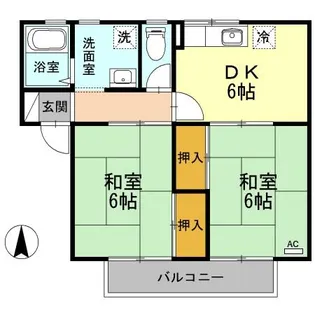 コーポかねとも B棟【2階】の間取り