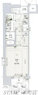 レジュールアッシュ心斎橋VITA【9階】の間取り