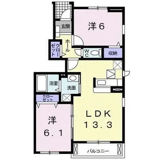 メゾン ド アヴェニールA【1階】の間取り