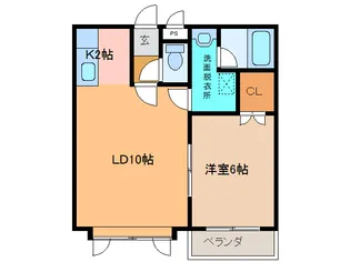 ラ・ポレール虹【2階】の間取り