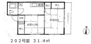 ミセレニ白山【2階】の間取り
