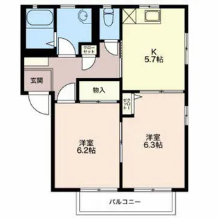 ヴィラ千原崎【2階】の間取り