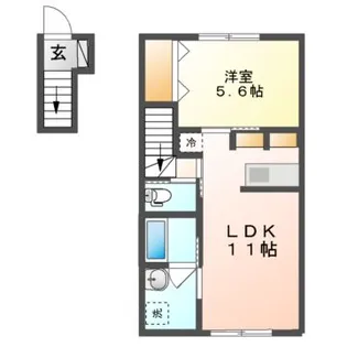 ル・リオンA・B【2階】の間取り