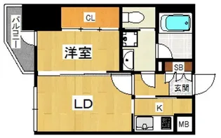 レジデンス千早スクエア【6階】の間取り