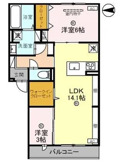 カーサ フェリーチェ【2階】の間取り