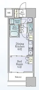 ルフォンブランシェ品川南大井【13階】の間取り
