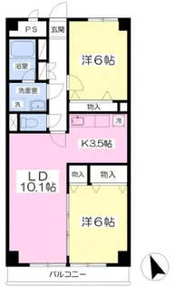 レユニオン成島【6階】の間取り