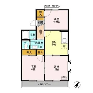 グランメールめぐみA【2階】の間取り