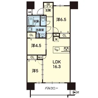 レーベン熊本駅レクシア 1110号【11階】の間取り