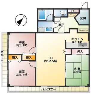 ヴィラコヤス壱番館【2階】の間取り